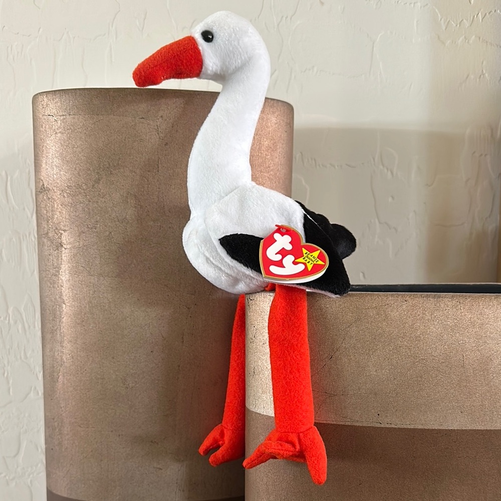 Ty *Vintage* *NWT* 1999 Stilts the Stork Beanie Baby Collectible Toy